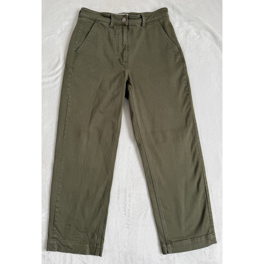 Everlane Women's Size 4 Olive Green Cotton Cropped Straight Leg Regular Pants